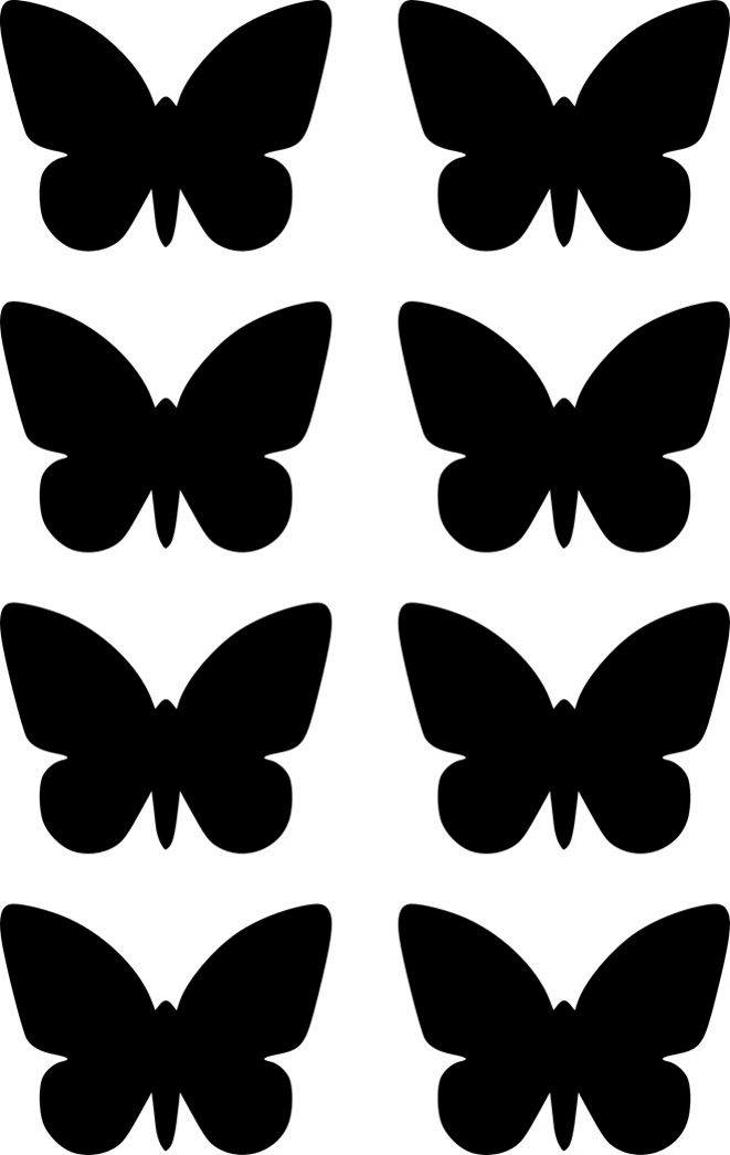 Трафарет - много бабочек